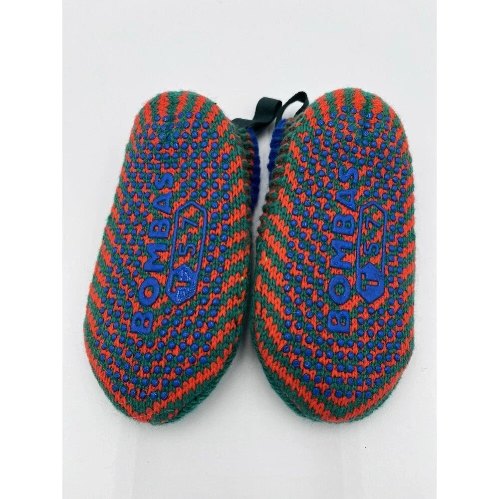 Bombas Gripper Slipper Grippy Socks Green Red Tiger Toddler 5-7 BEE BETTER NWOT